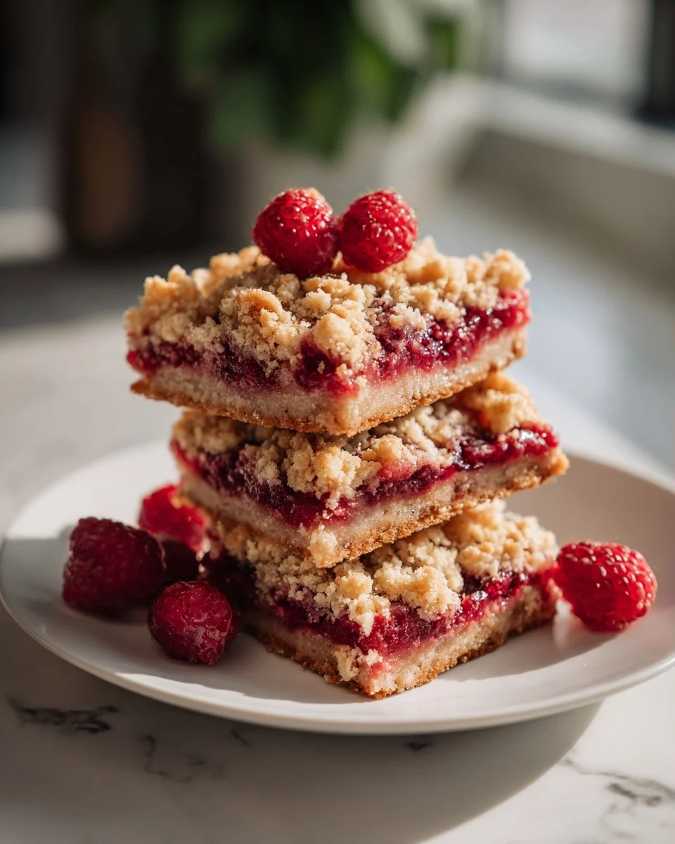Raspberry Peach Crumble Bars