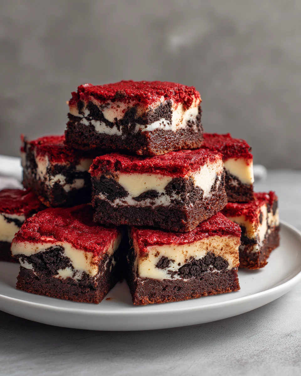 Red Velvet Oreo Cheesecake Brownies