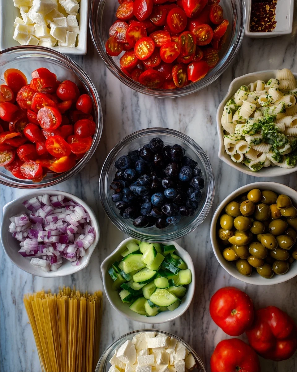 Red White And Blue Pasta Salad