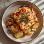Delicious Roasted Garlic Shrimp Potato Bake