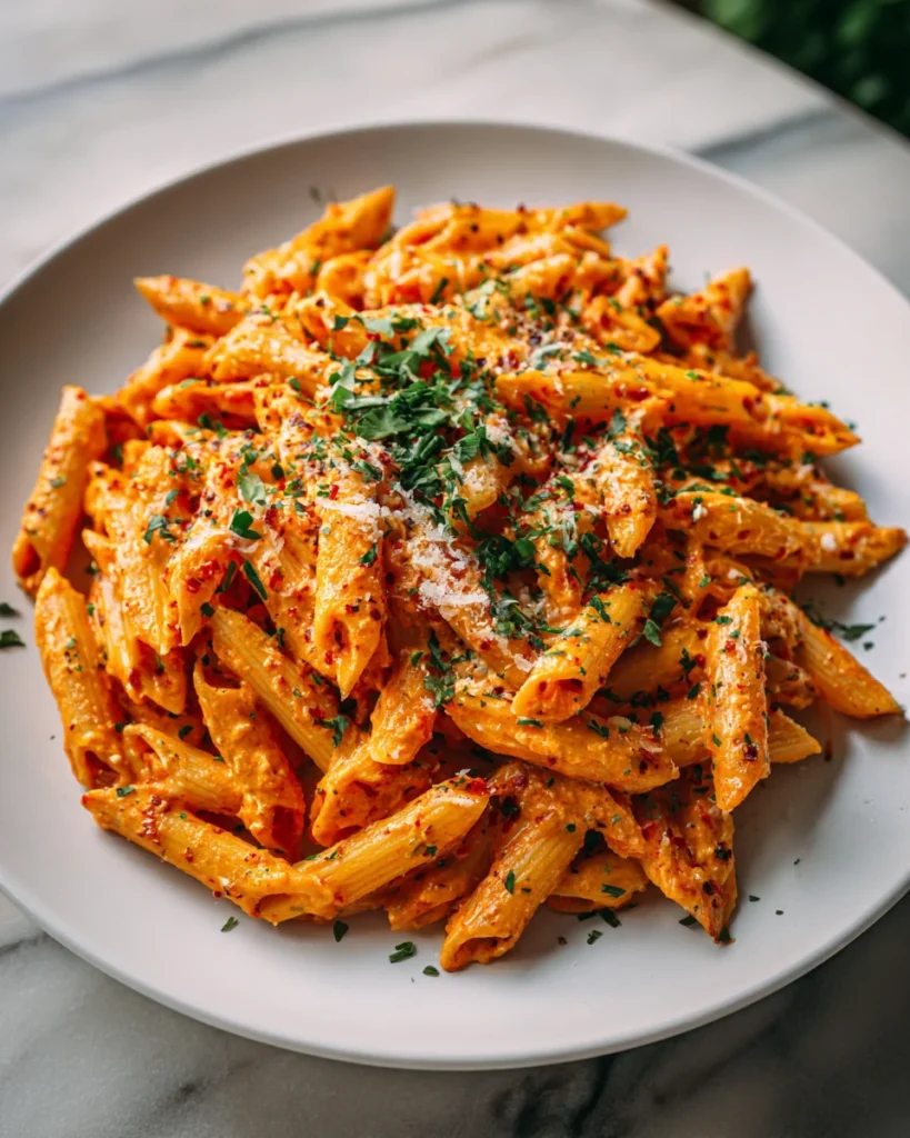 Roasted Red Pepper Goat Cheese Penne