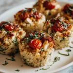 Roasted Tomato Basil Chicken Rice Cups