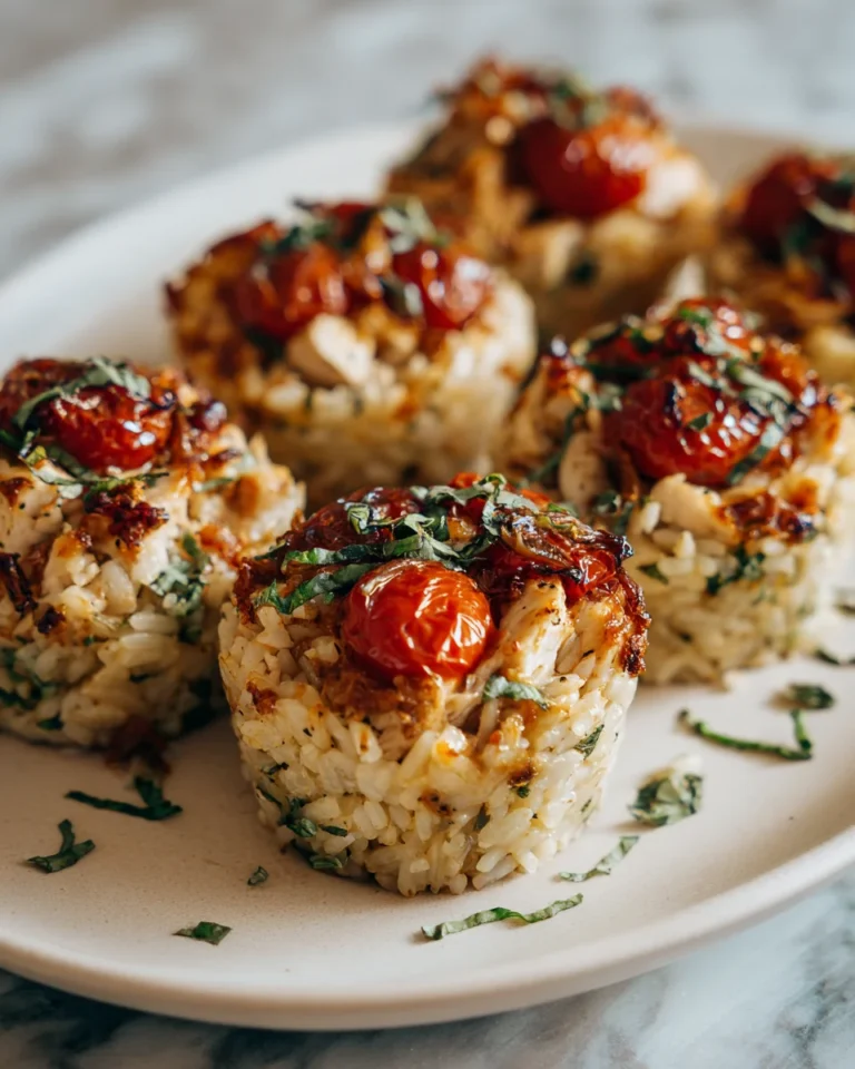 Roasted Tomato Basil Chicken Rice Cups