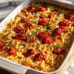 Roasted Tomato Garlic Orzo Bake