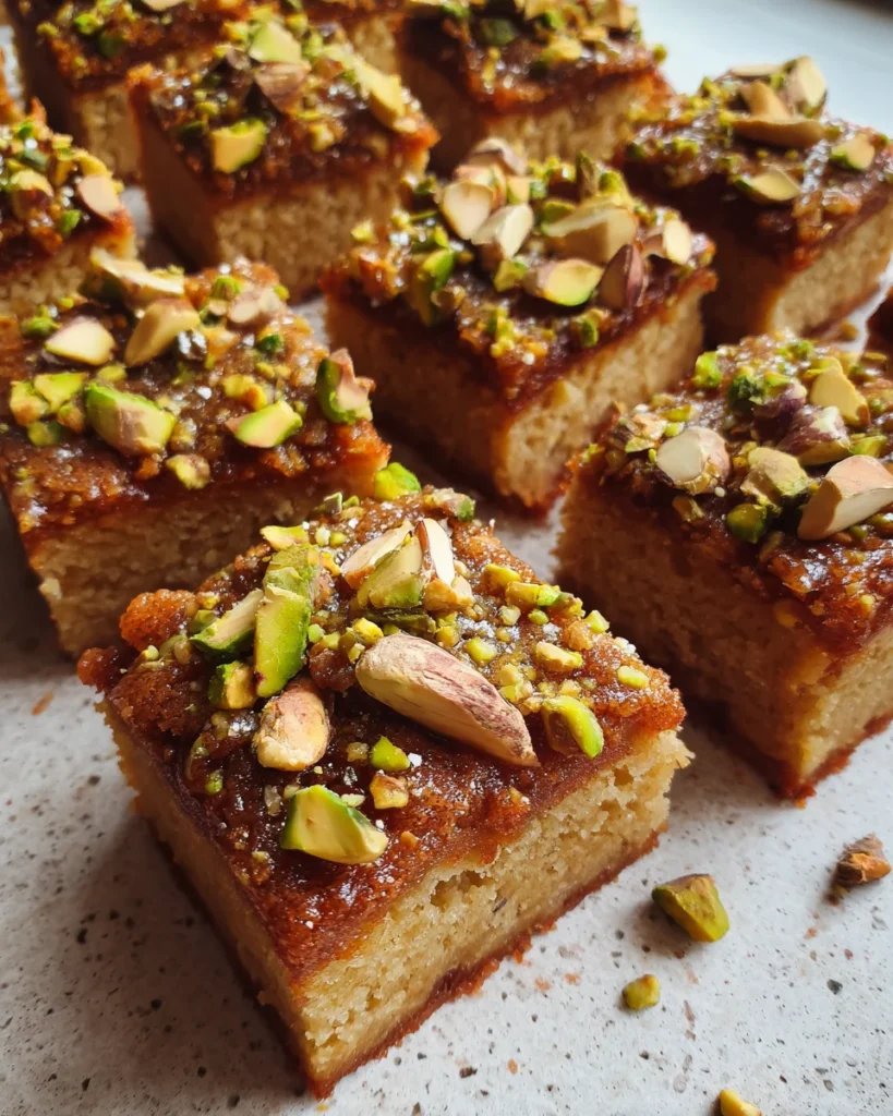 Salted Honey Pistachio Blondie Bars