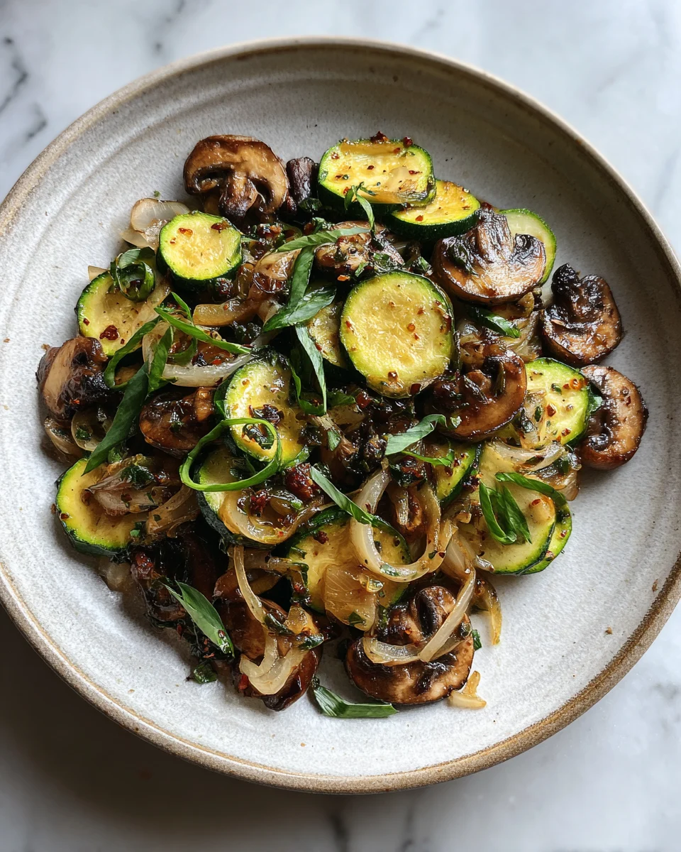 Sauteed Zucchini Mushrooms Onions Recipe