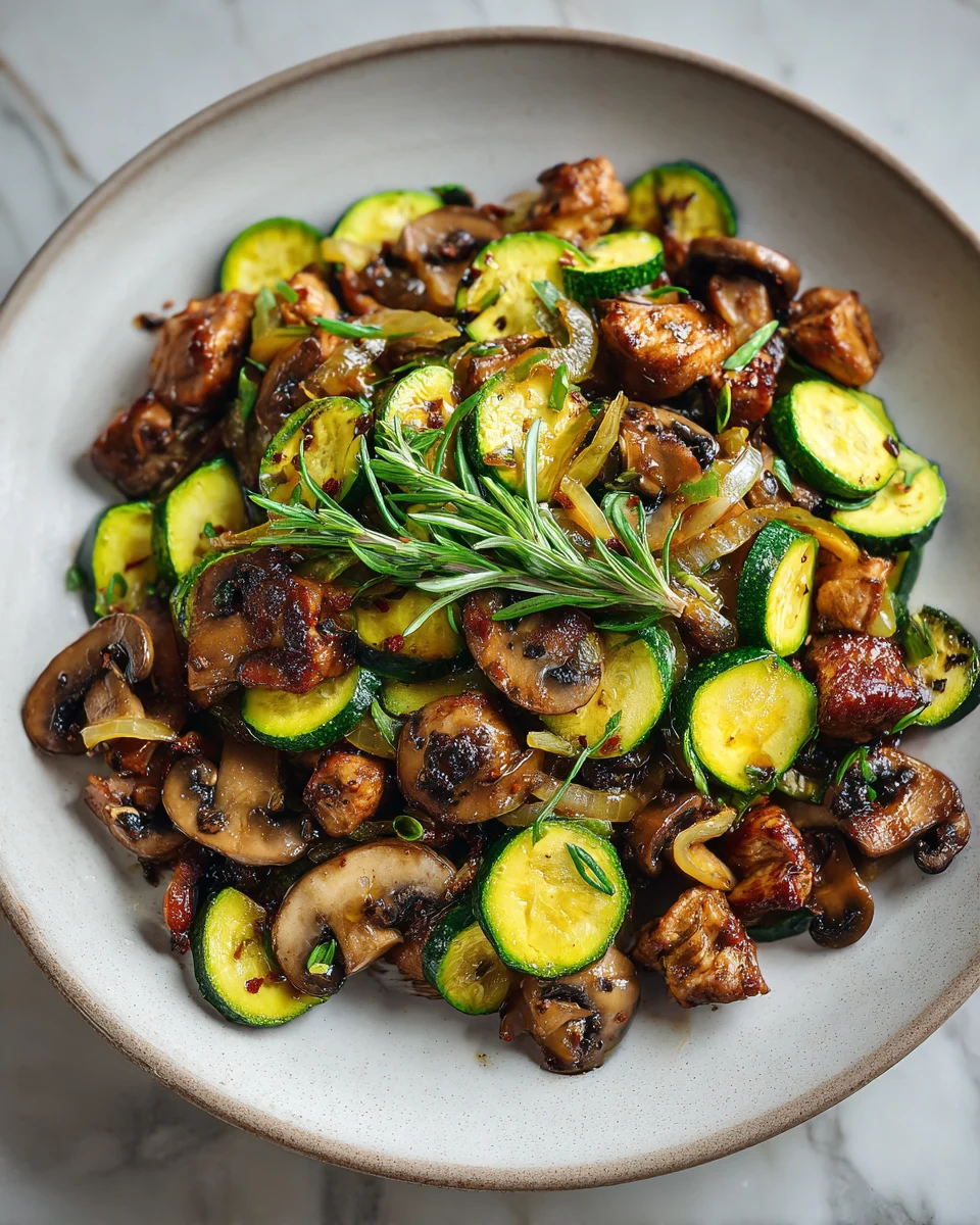 Sauteed Zucchini Mushrooms Onions Recipe