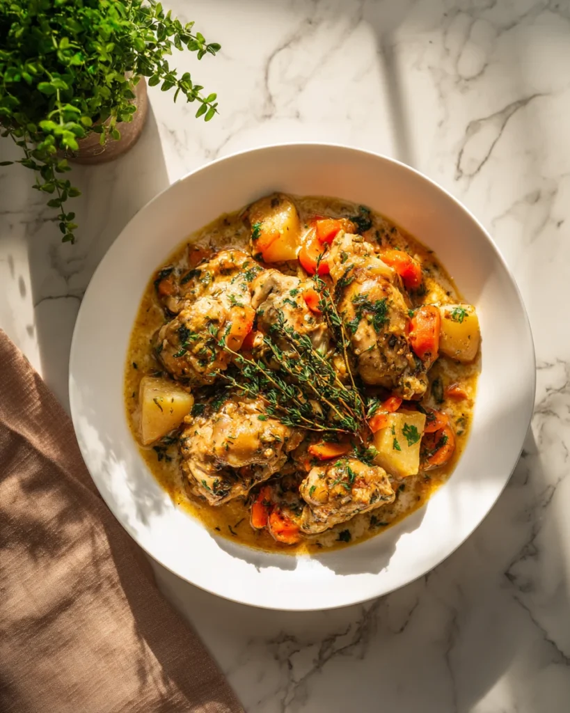 Slow Cooker Garlic Butter Chicken Stew
