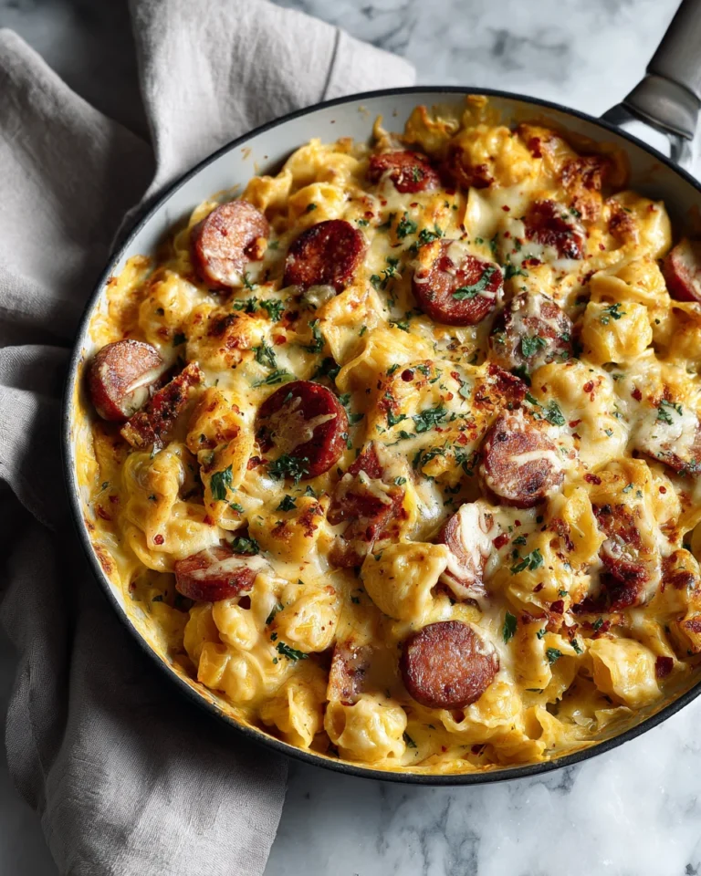 Smoked Sausage Macaroni Cheese Skillet