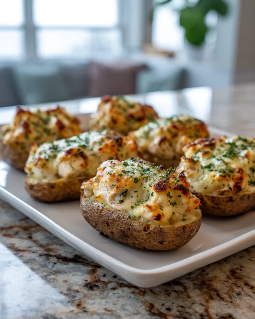 Smoky Garlic Chicken Stuffed Potatoes