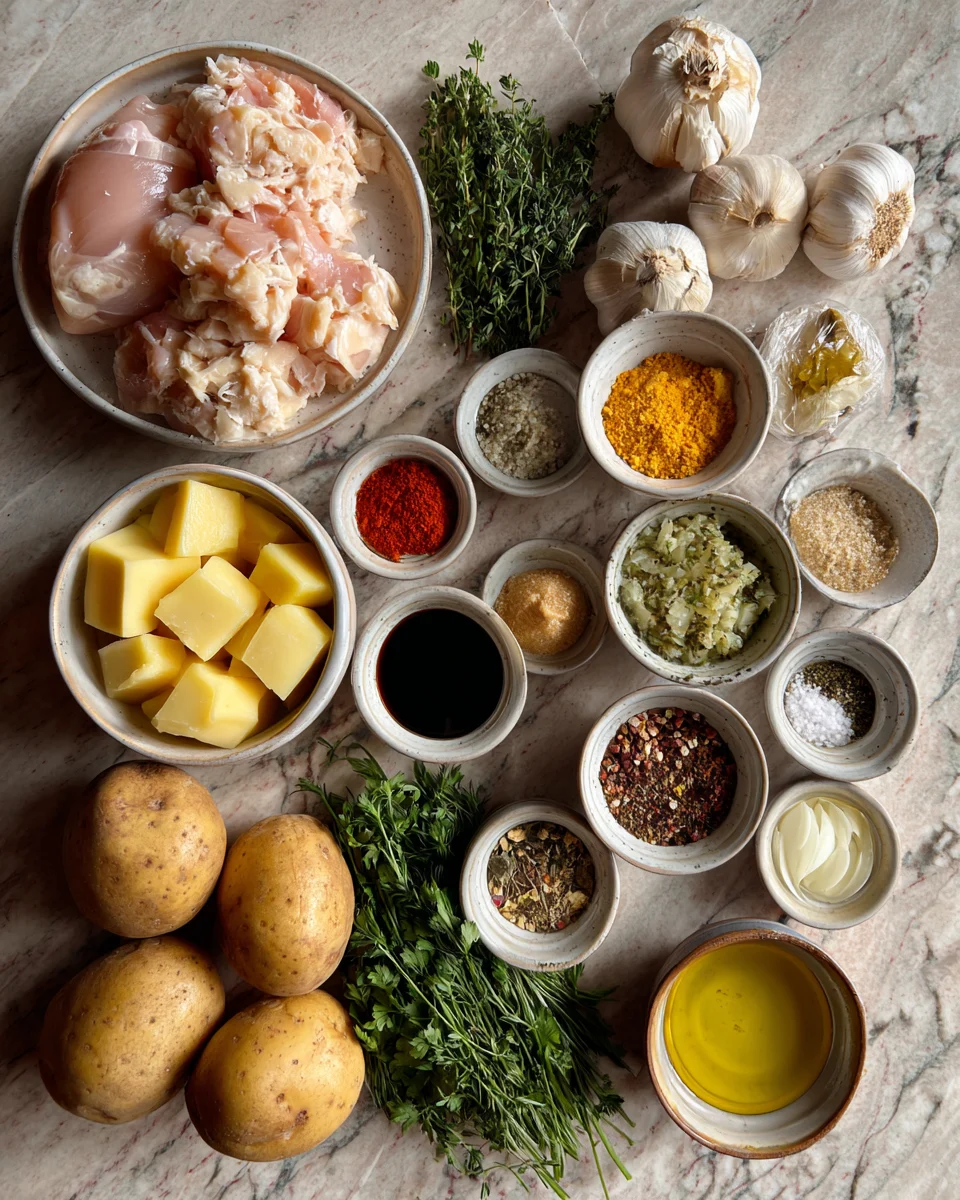 Smoky Garlic Chicken Stuffed Potatoes