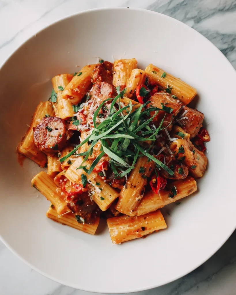 Spicy Chicken Sausage Rigatoni