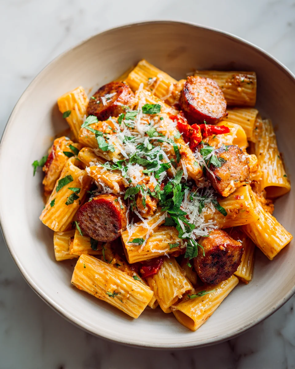 Spicy Chicken Sausage Rigatoni