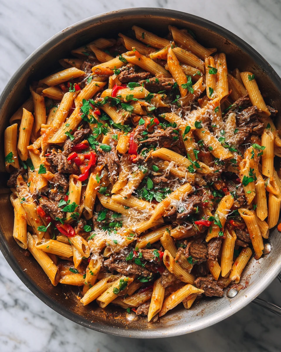 Spicy Chipotle Beef Pasta Skillet