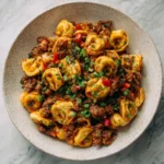 Spicy Garlic Beef Tortellini Skillet