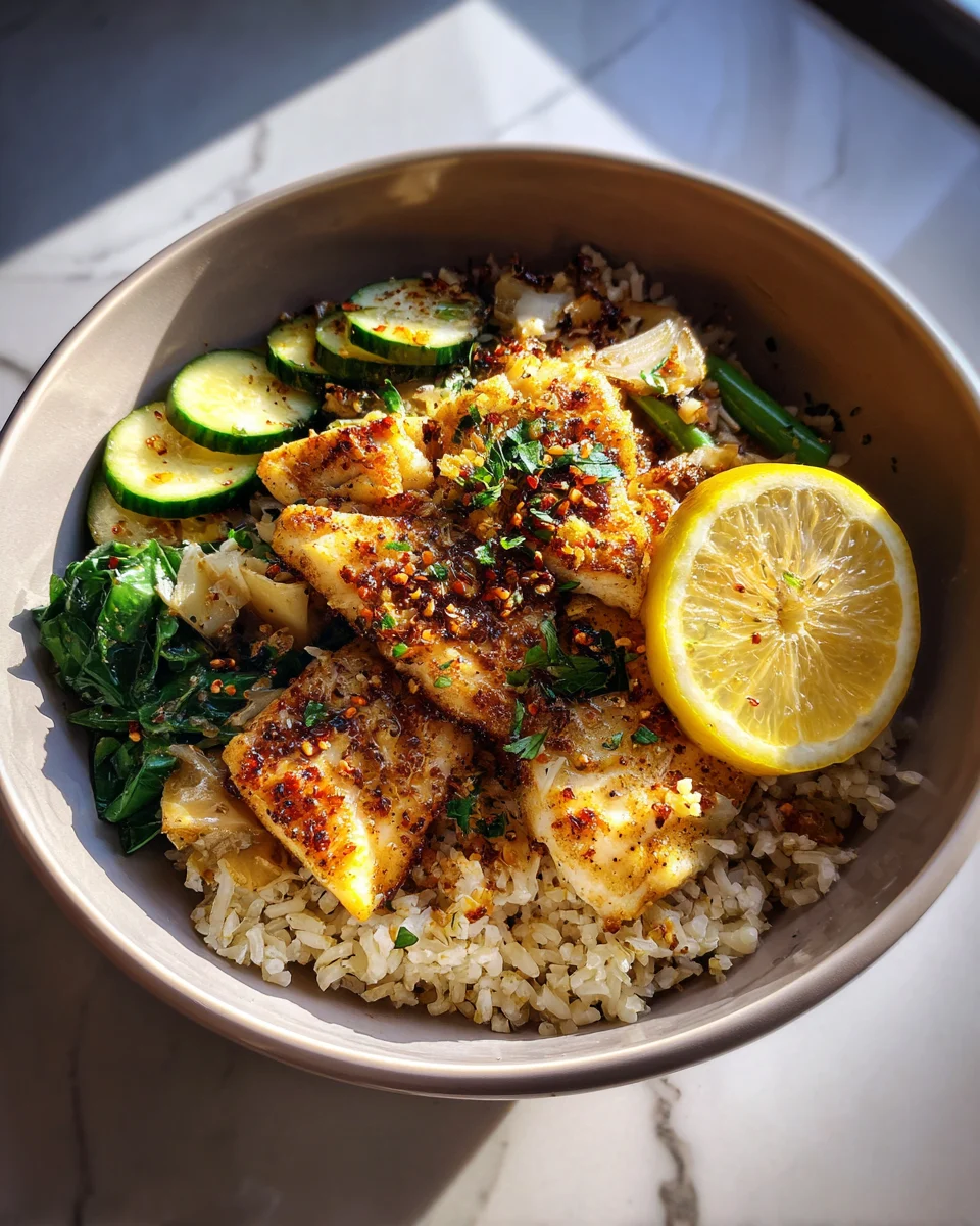 Spicy Garlic Butter Tilapia Bowl