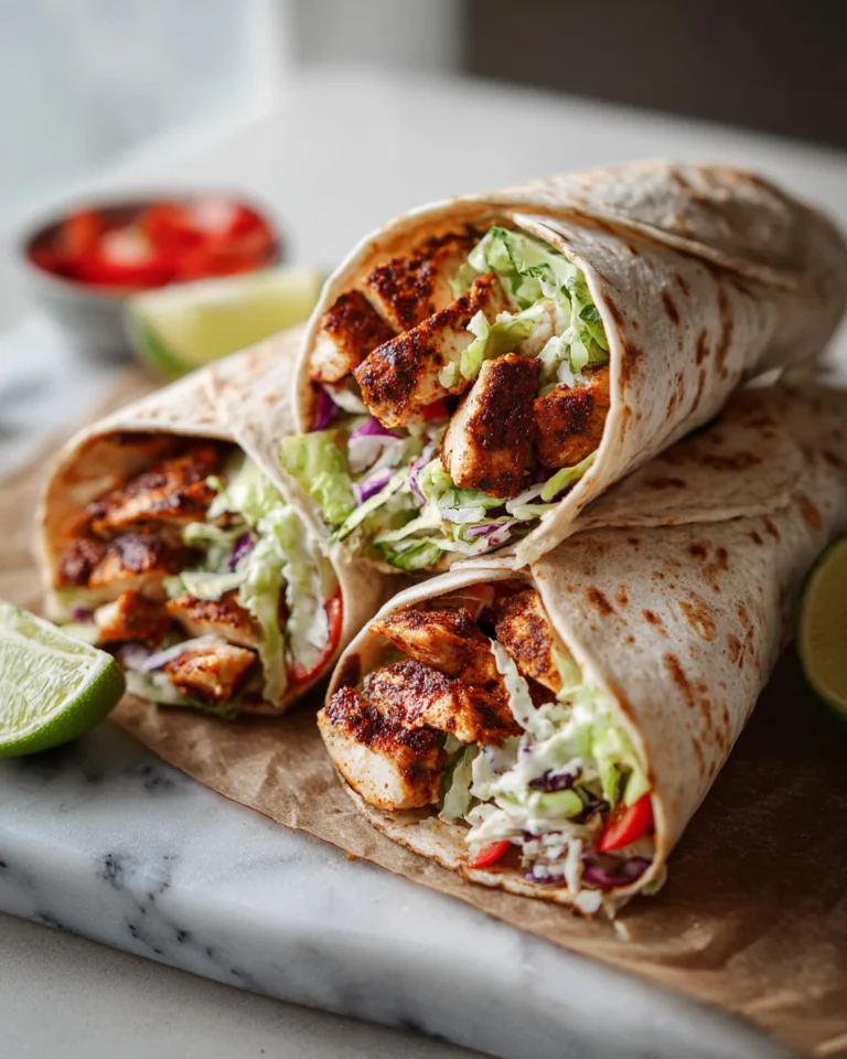 Spicy Garlic Lime Chicken Wraps