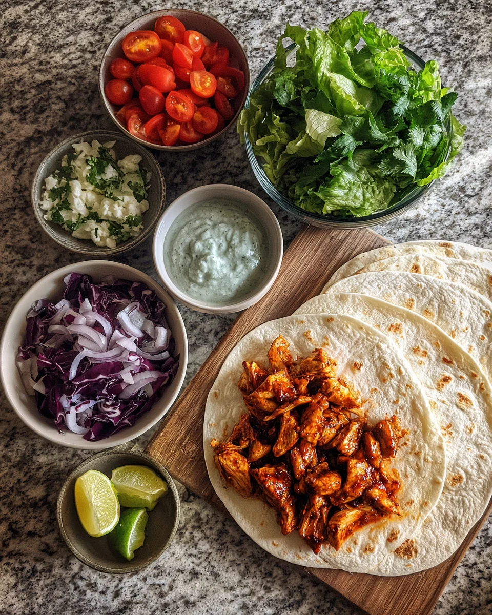 Spicy Garlic Lime Chicken Wraps