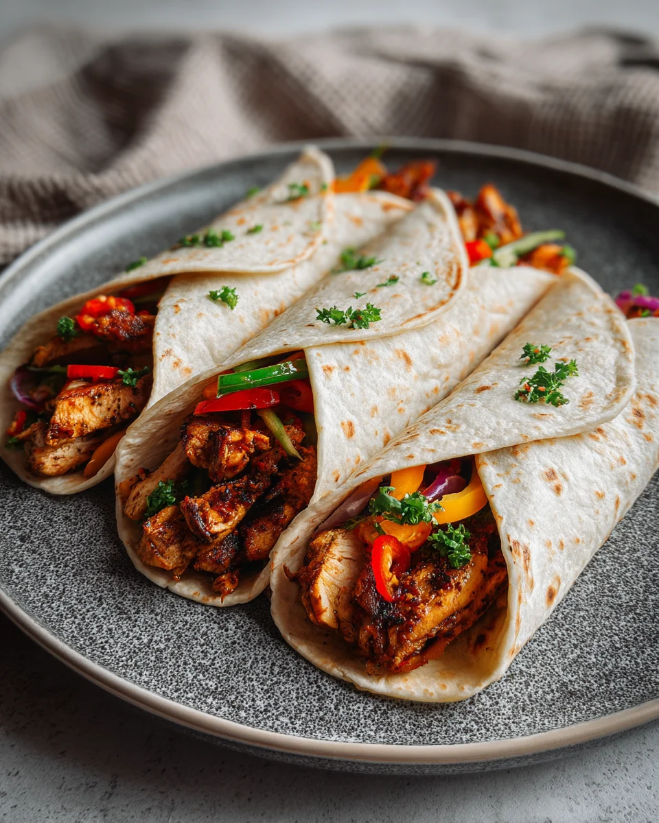Spicy Garlic Lime Chicken Wraps
