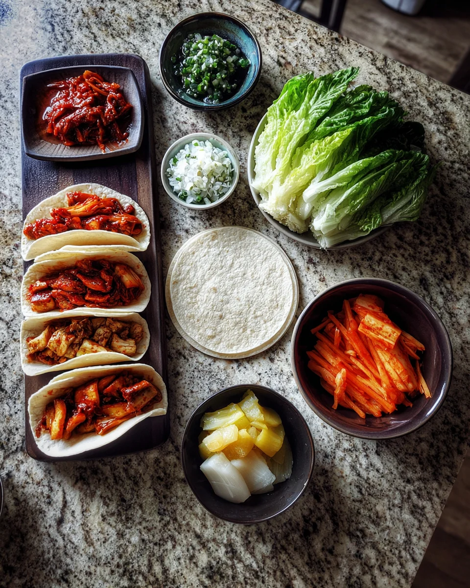 Spicy Korean BBQ Tacos with Fast Kimchi