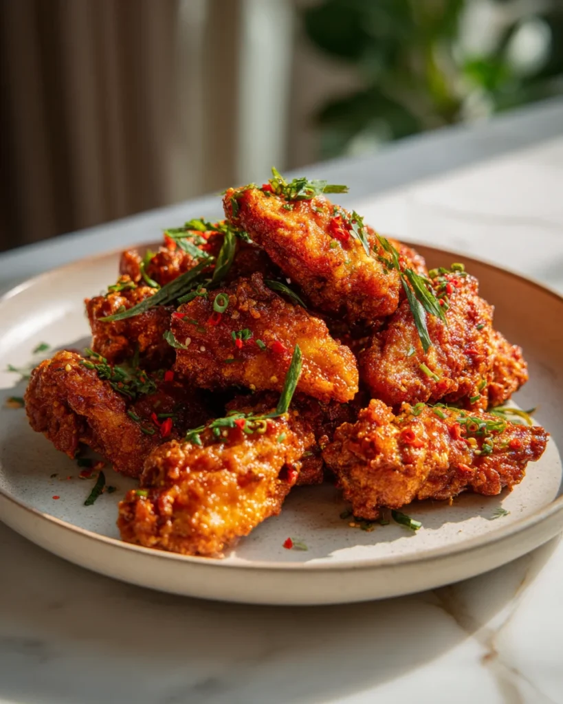 Spicy Korean Fried Chicken Wings