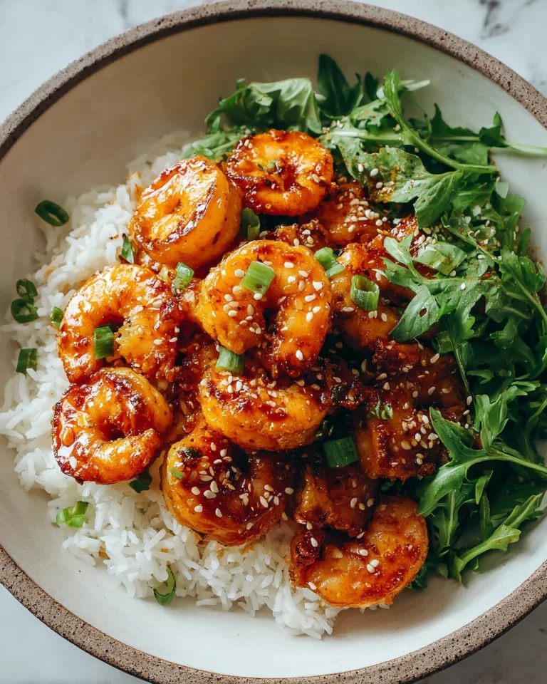 Spicy Sriracha Honey Shrimp Bowl