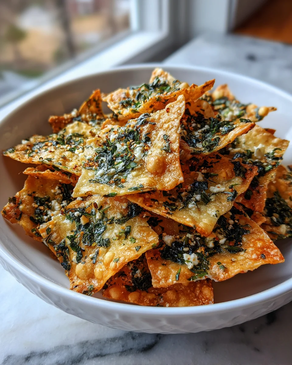 Spinach Feta Crisps