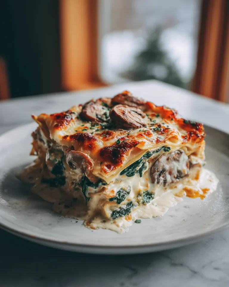 Spinach and Mushroom White Lasagna