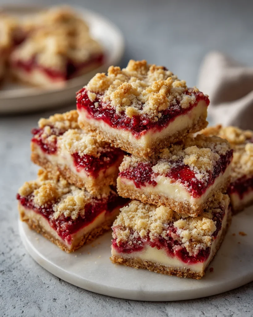 Irresistible Strawberry Cream Cheese Crumble Bars: A Family Favorite!