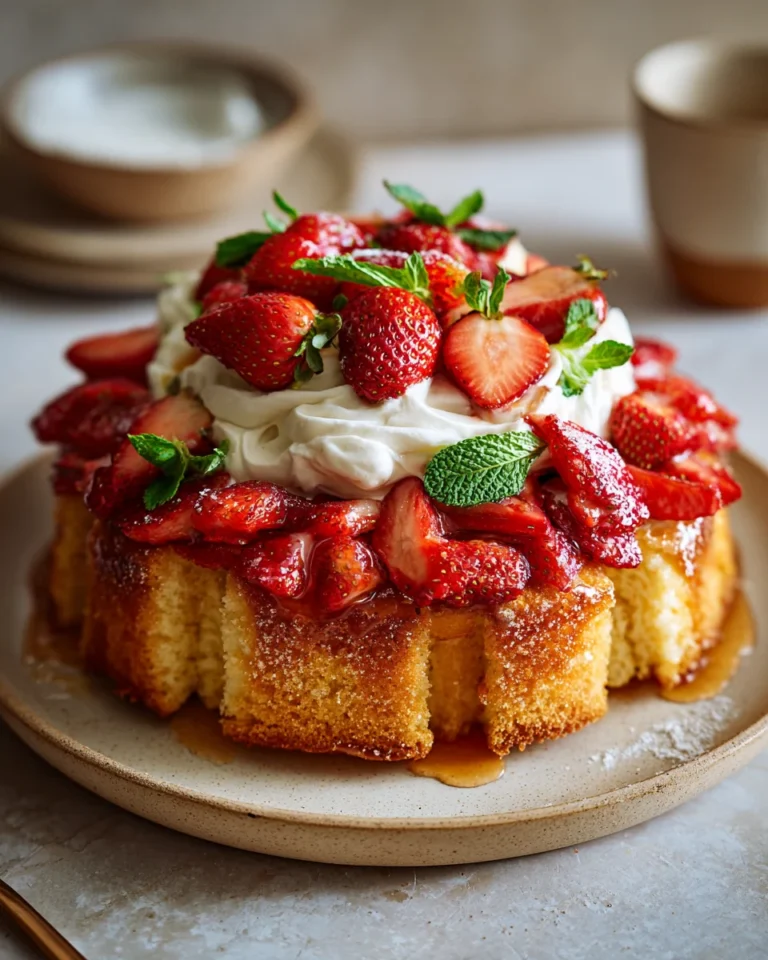 Strawberry Honey Butter Biscuit Cake