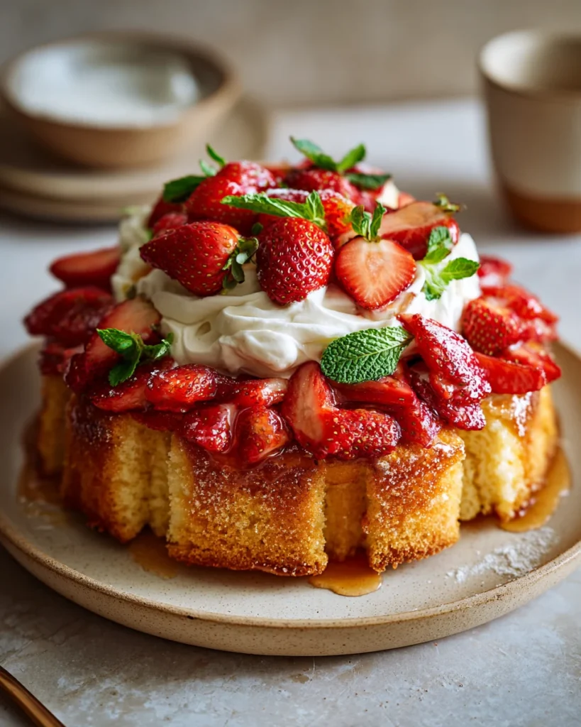 Strawberry Honey Butter Biscuit Cake