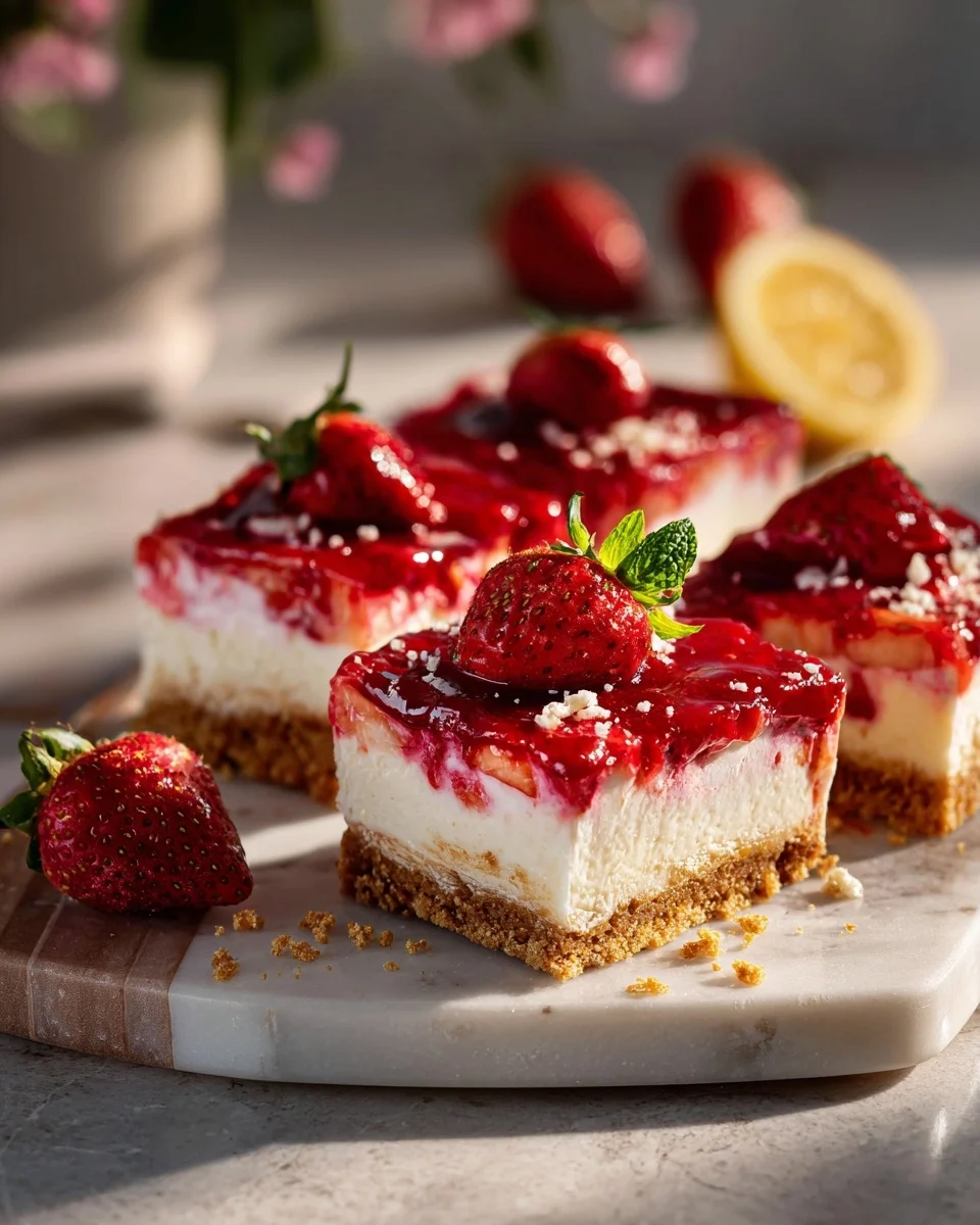 Strawberry Lemonade Cheesecake Bars