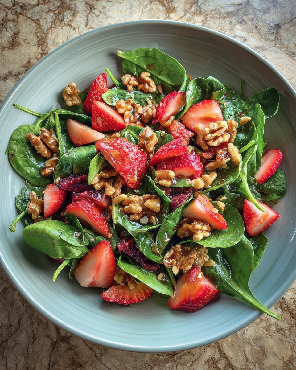 Strawberry Spinach Walnut Salad