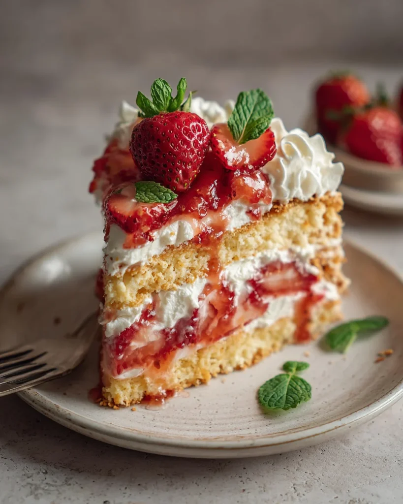 Strawberry Vanilla Wafer Pudding Cake