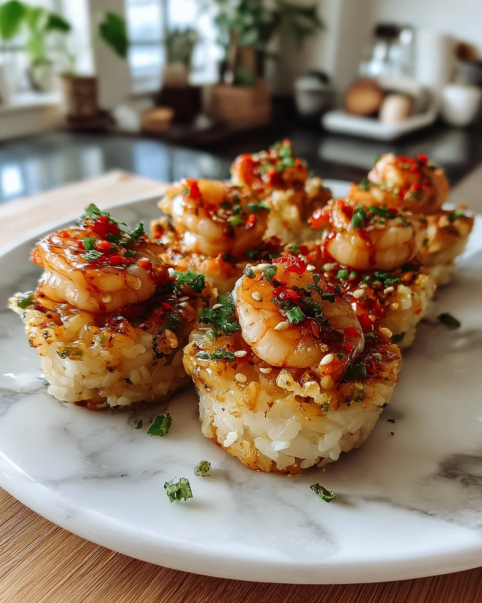 Sweet Chili Shrimp Sushi Cups