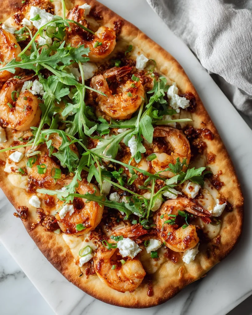 Sweet Garlic Chili Shrimp Flatbread