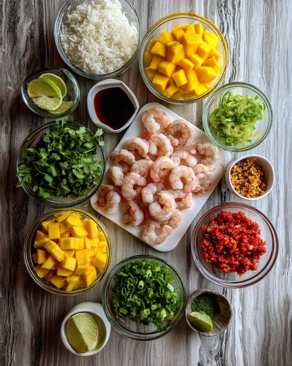 Sweet Heat Shrimp And Mango Rice Cups