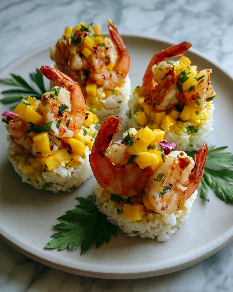 Sweet Heat Shrimp And Mango Rice Cups