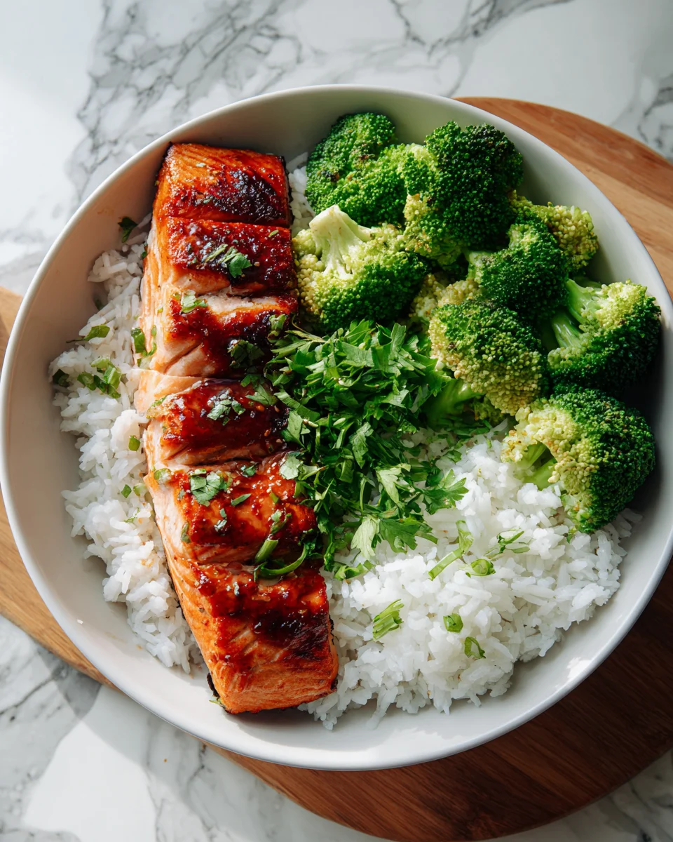 Sweet Soy Salmon And Broccoli Bowl