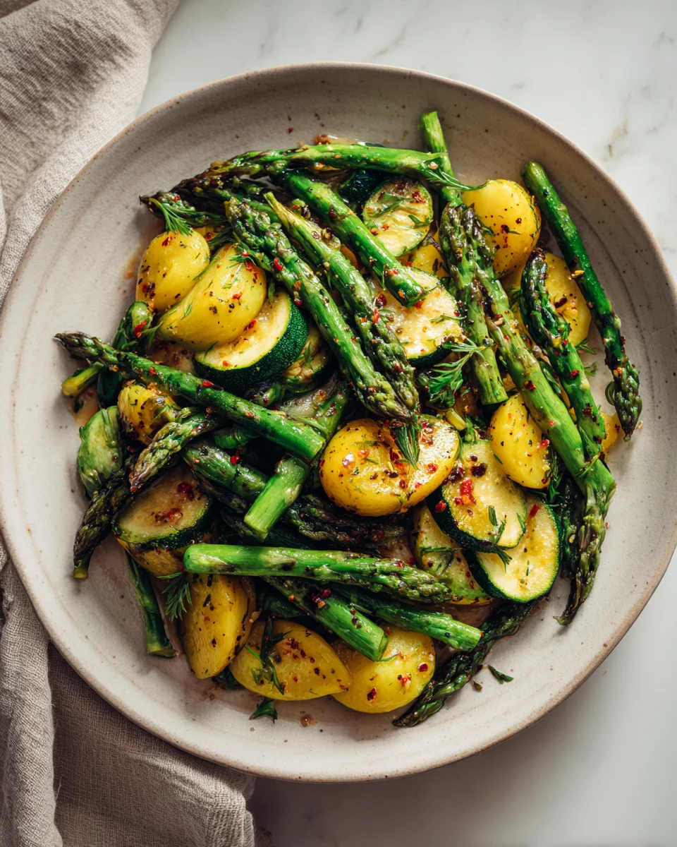 Tasty Asparagus with Zucchini and Squash