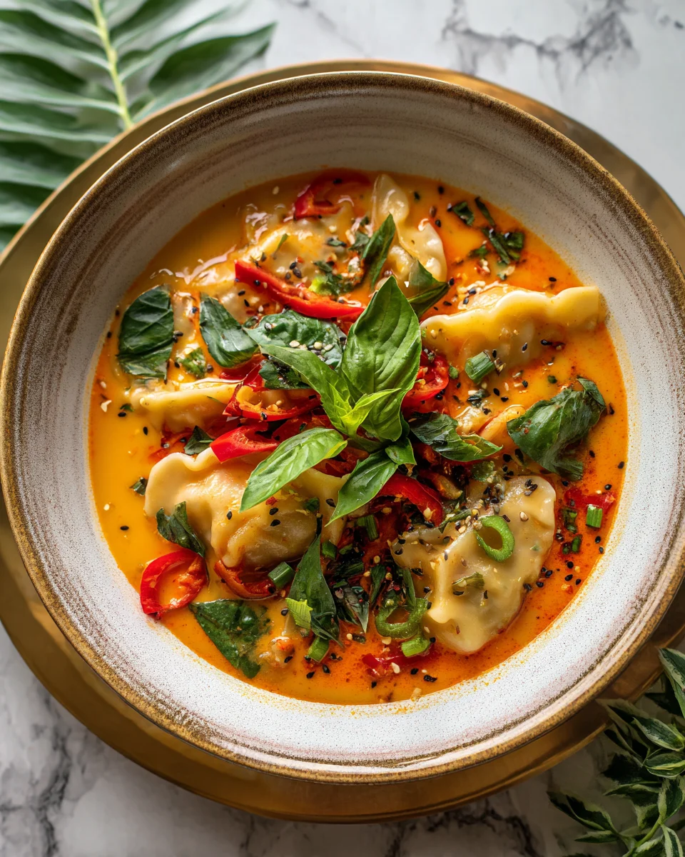 Thai Coconut Curry Dumpling Soup