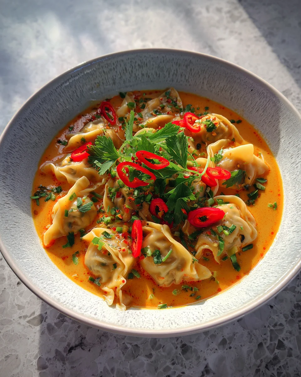 Thai Coconut Curry Dumpling Soup