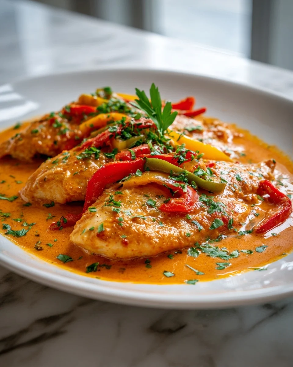 Tilapia in Roasted Pepper Sauce