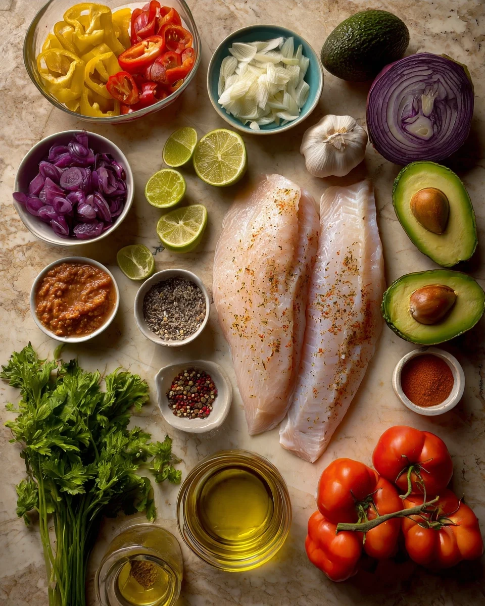 Tilapia in Roasted Pepper Sauce