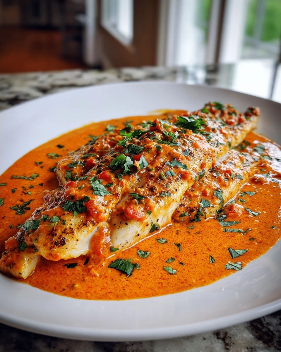 Tilapia in Roasted Pepper Sauce