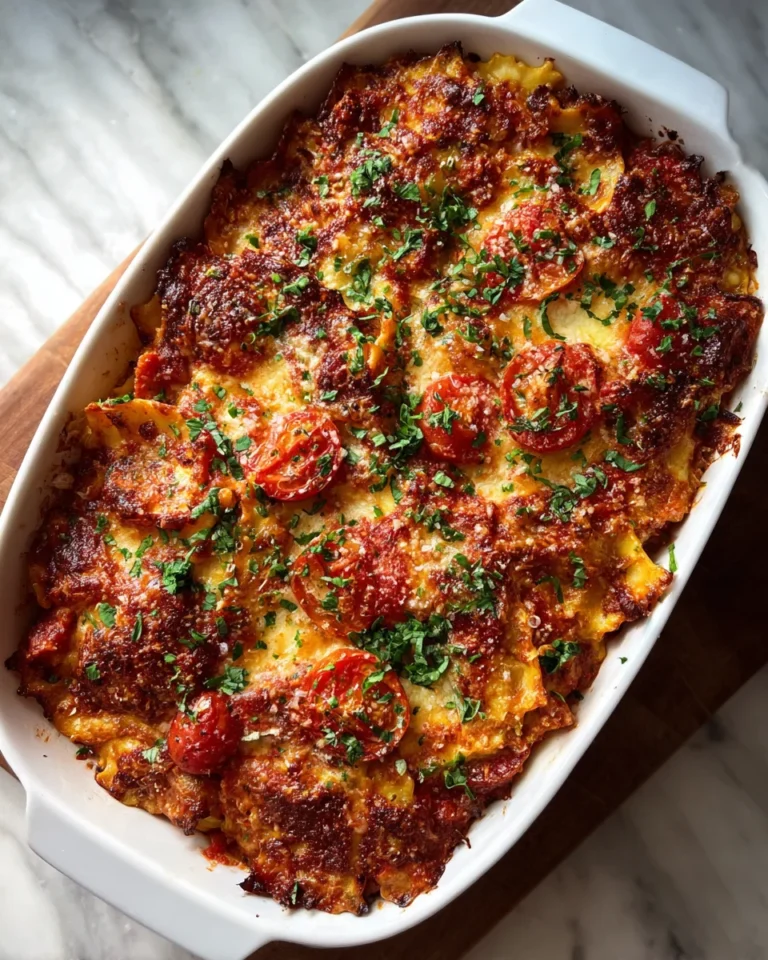 Tomato Basil Ravioli Casserole