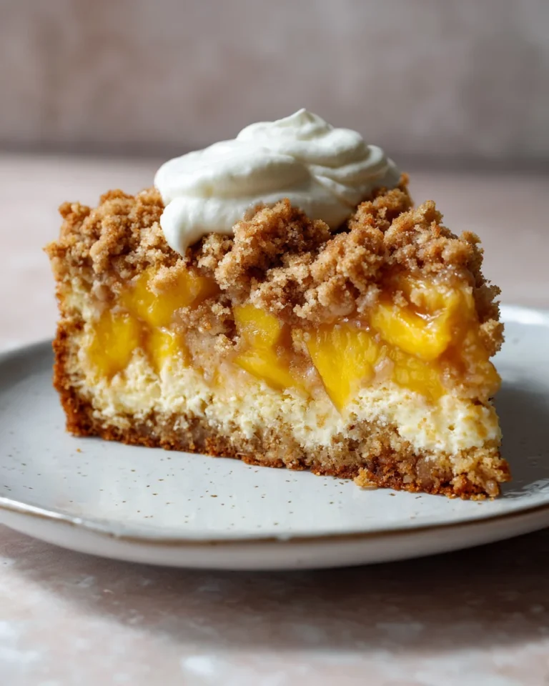 Vanilla Bean Peach Crumble Cake