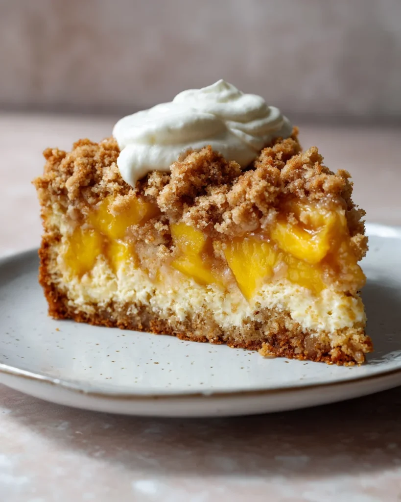 Vanilla Bean Peach Crumble Cake