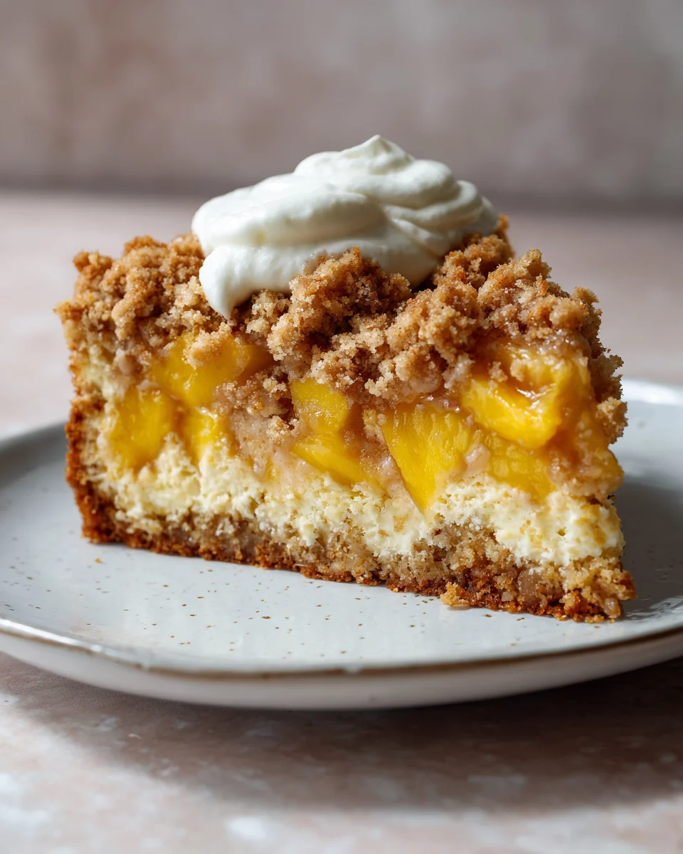 Vanilla Bean Peach Crumble Cake