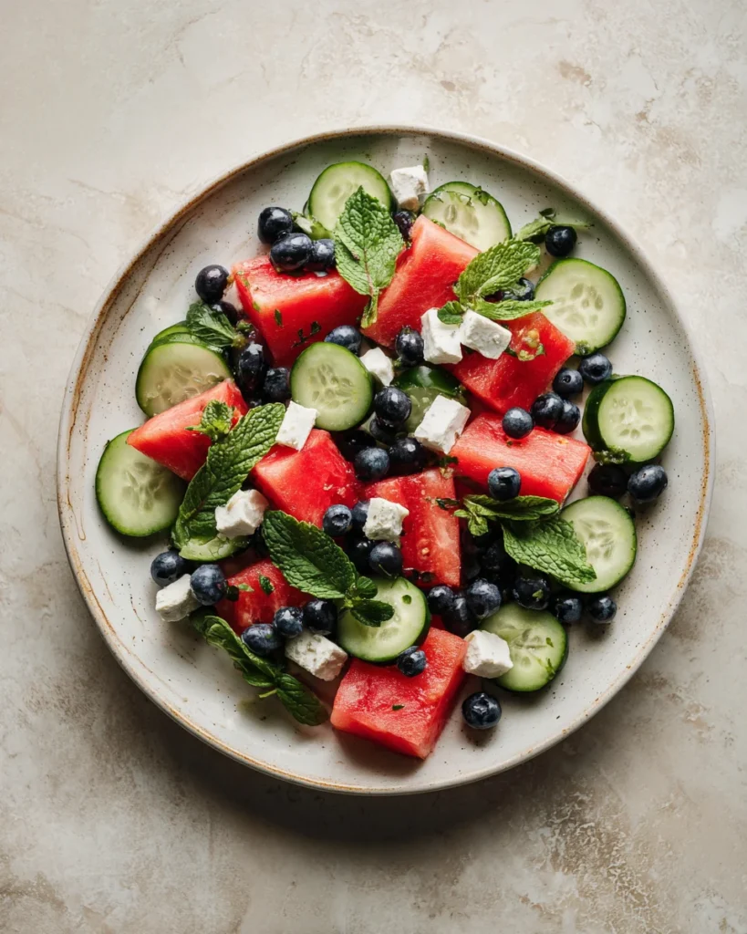 Watermelon Blueberry Feta Salad